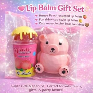 Pink Bear Lip Balm Gift Set